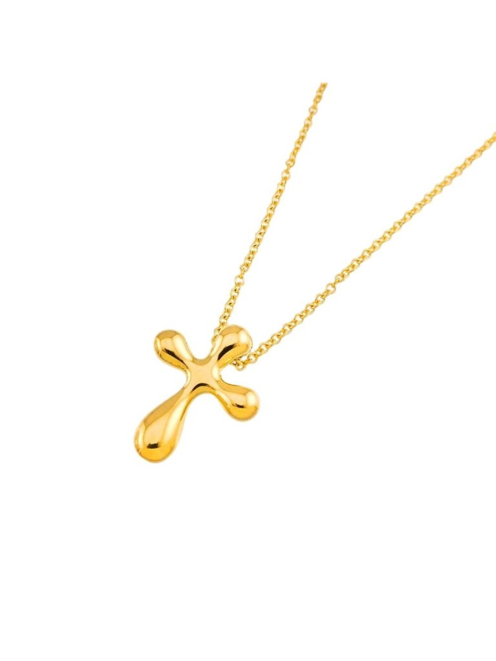 Tiffany & Co Small Cross Necklace 40 18k Yellow Gold